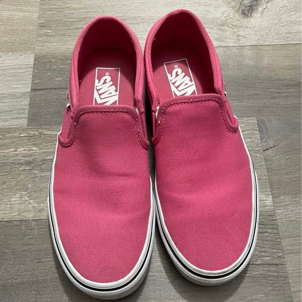 Vans Slip-On Canvas Sneakers in Hot Pink